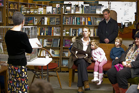 Terry Golson reads from "Tillie Lays an Egg" at The Concord Bookshop